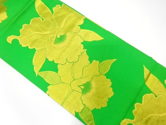 JAPANESE KIMONO / ANTIQUE FUKURO OBI / SILK / WOVEN ORCHID